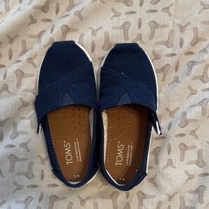 TOMS Kids Dark Blue Moccasins